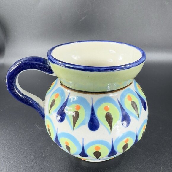 Hand Made Stoneware Mexico Pottery Coffee Mug Cup Jarrito Artist Signed Mug Cup - Picture 13 of 13